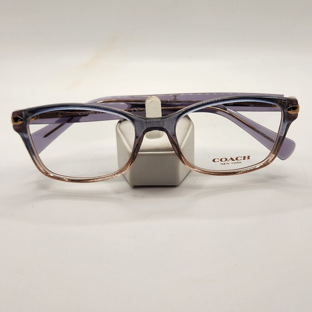 Coach HC6065 5554 Eyeglasses Frames Shimmer Violet Peach Rectangle Full Rim